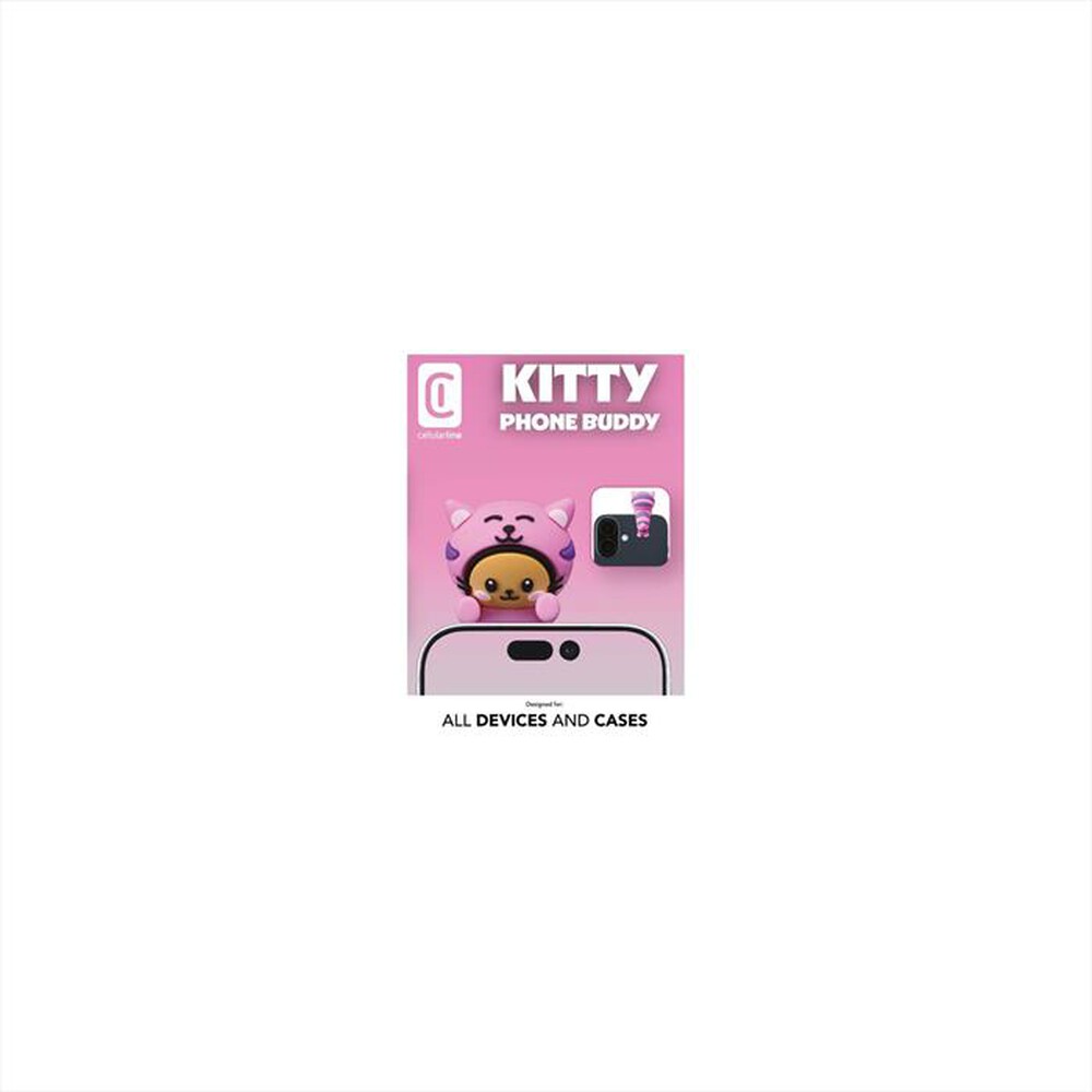 Immagine del prodotto CELLULARLINE - Mini figura adesiva in PVC a forma di tigre-Beige, Rosa