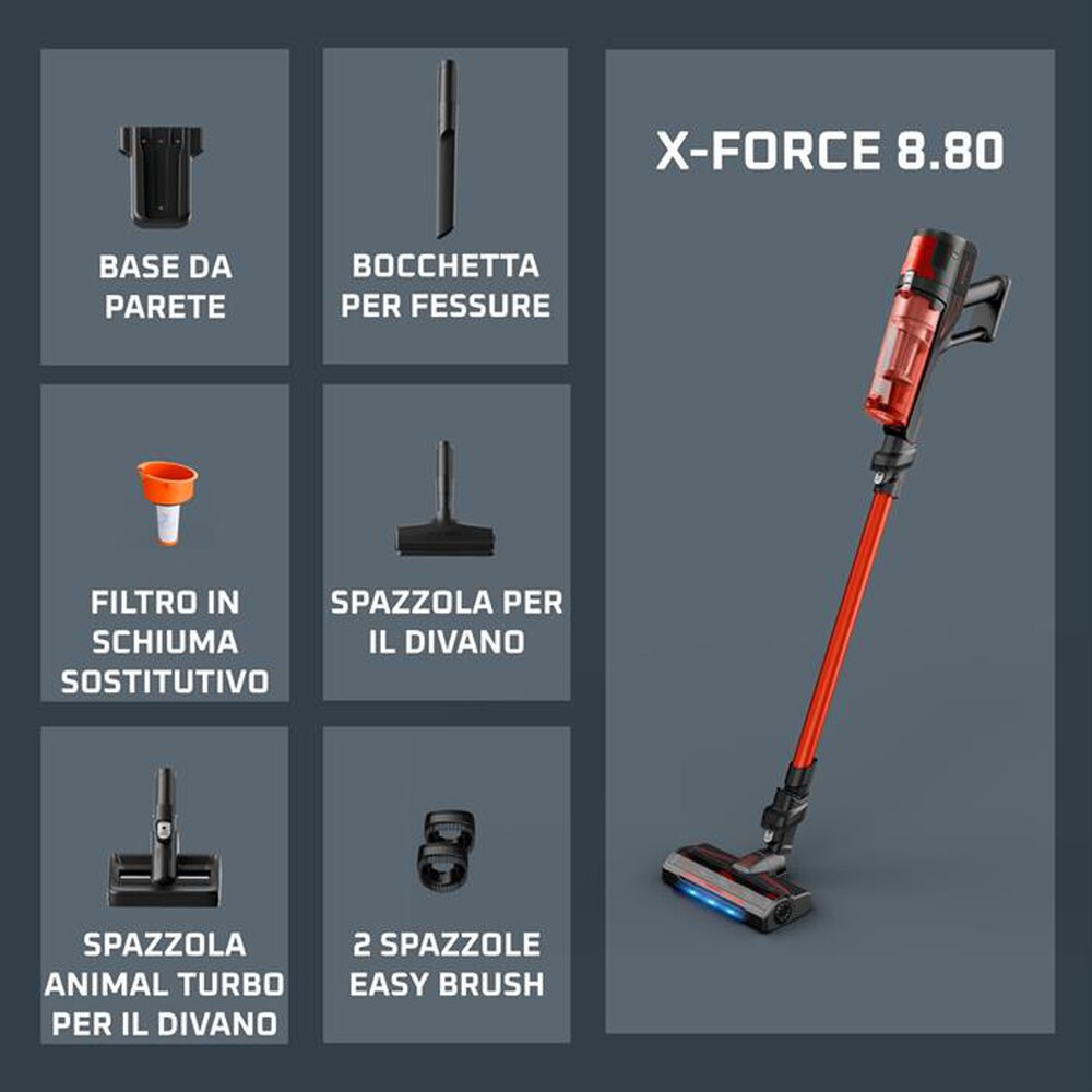 Immagine del prodotto ROWENTA - Scopa elettrica X-FORCE 8.80 RH1872E0-Rosso