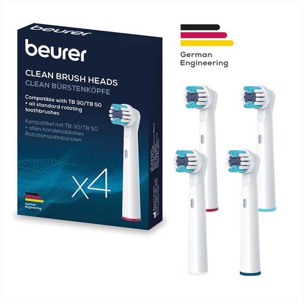 Immagine del prodotto BEURER - Testine spazzolini rotanti Beurer TB Clean 4pz-Bianco
