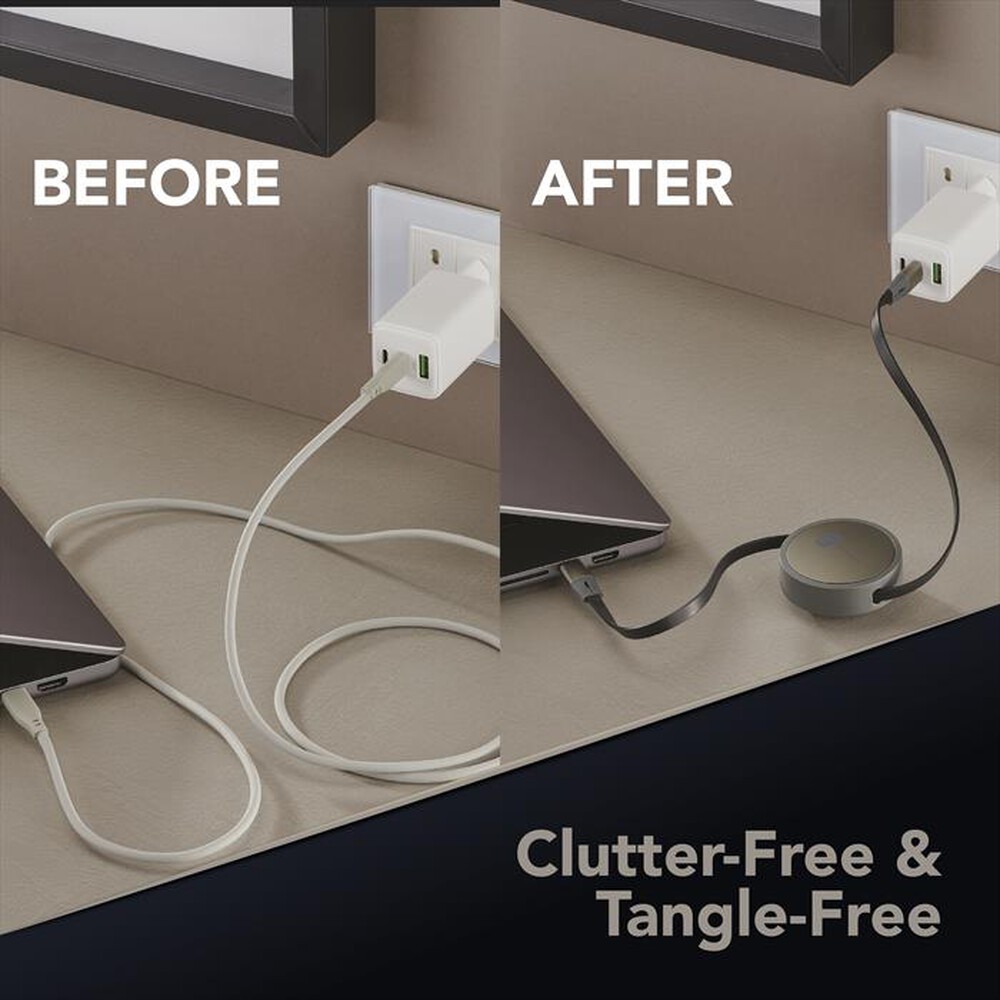 Immagine del prodotto CELLULARLINE - CAVO USB-C/USB-C RETRAIBILE-Grigio