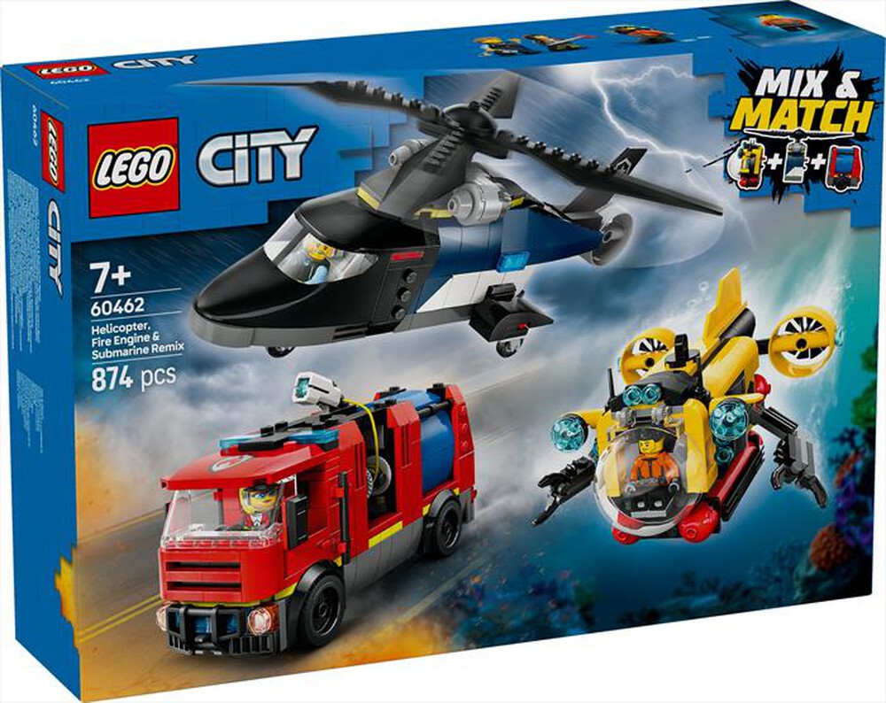 Immagine del prodotto LEGO - CITY Elicottero, autopompa e sottomarino 60462
