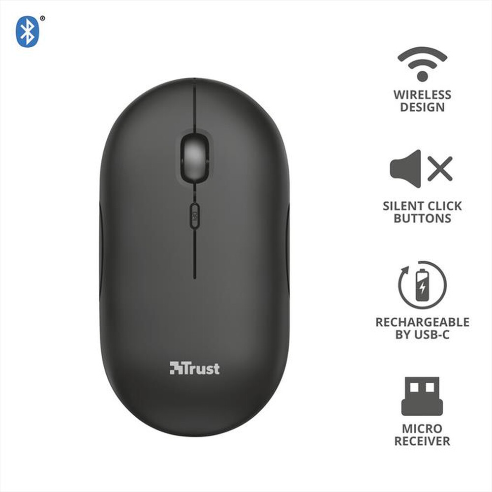 Immagine del prodotto TRUST - PUCK WIRELESS MOUSE BLACK-Black