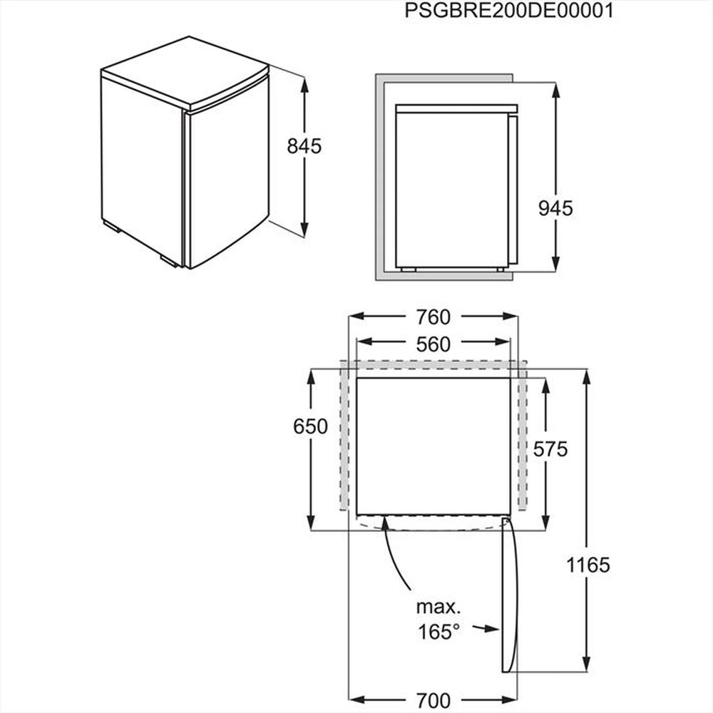 Immagine del prodotto ELECTROLUX - Frigorifero sotto-tavolo LXB1SE11W0 Classe E 120lt-Bianco