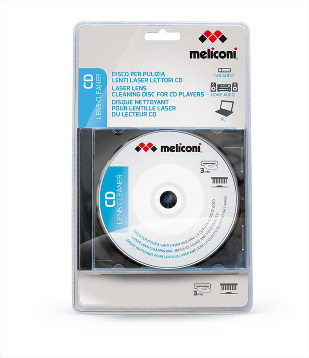 Immagine del prodotto MELICONI - CD Cleaner (Disco pulizia lenti laser lettori cd)-Bianco