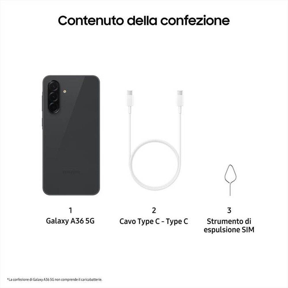 Immagine del prodotto SAMSUNG - Smartphone Galaxy A36 5G 128GB-Awesome Black