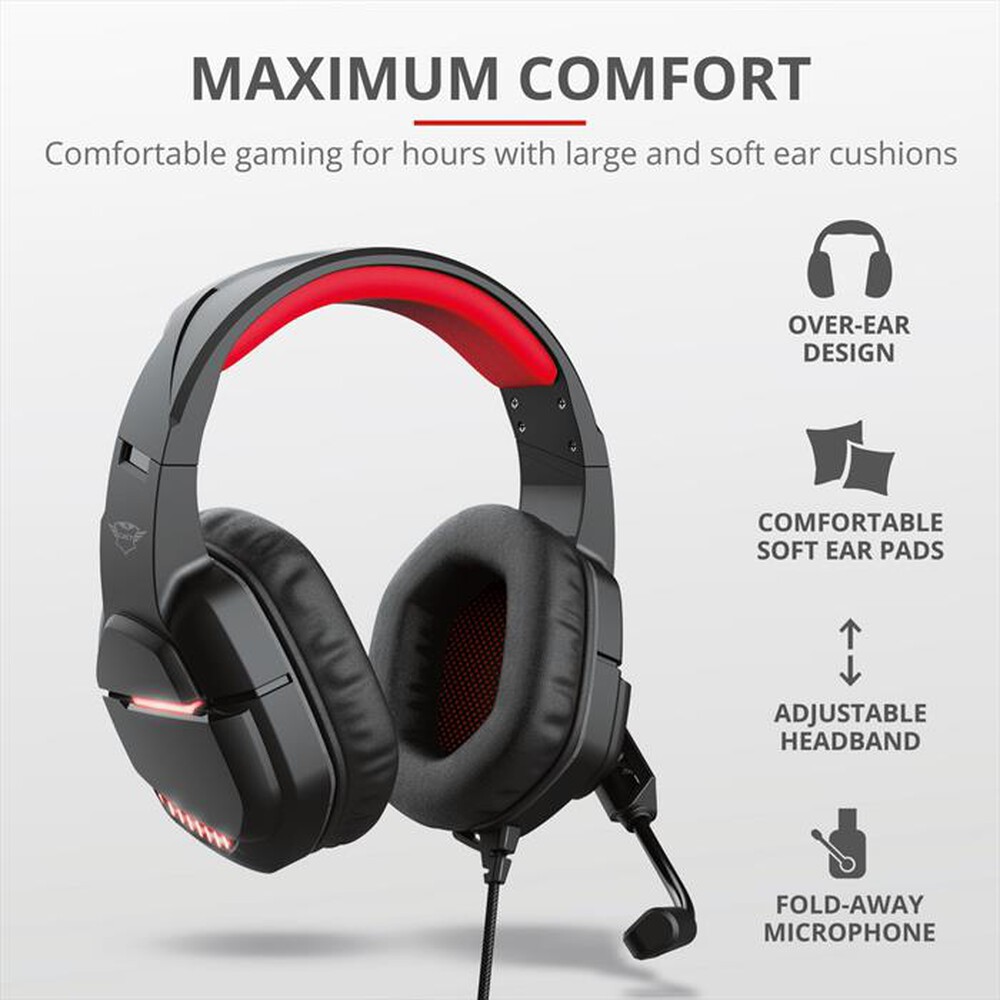 Immagine del prodotto TRUST - GXT448 NIXXO ILLUMINATED HEADSET-Black/Red