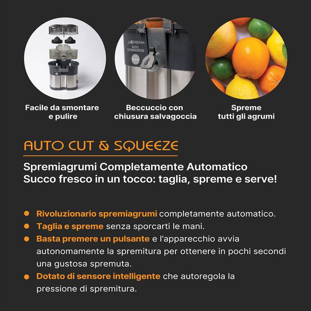Immagine del prodotto MACOM - Spremiagrumi AUTO CUT & SQUEEZE-grigio e nero