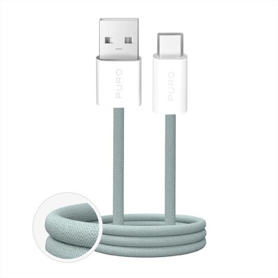 PURO - Cavo in tessuto FABRIK da USB-A a USB-C-Island Mist