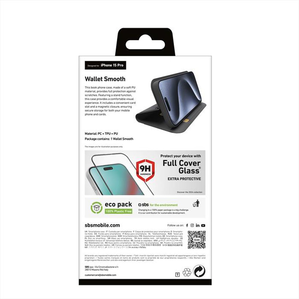 Immagine del prodotto SBS - Custodia TEBKLITEIP1561PK per iPhone 15 Pro-Nero