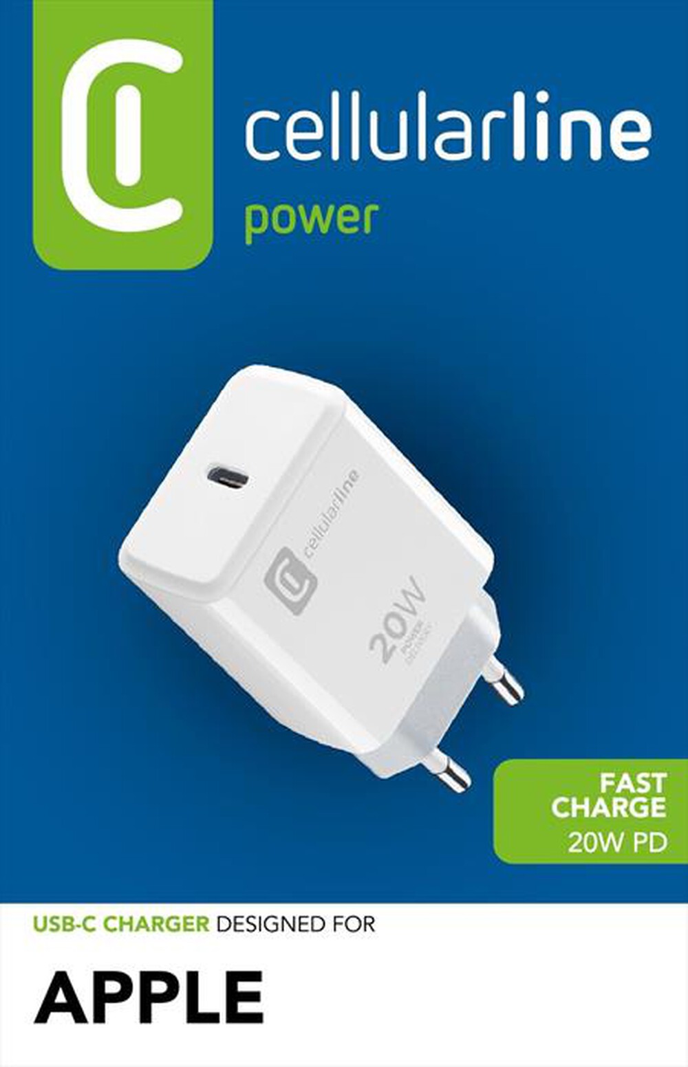Immagine del prodotto CELLULARLINE - ACHIPHUSBCPD20WW Carica Batterie-Bianco