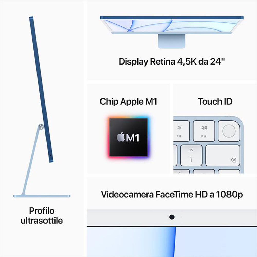 Immagine del prodotto APPLE - iMac 24" display Retina 4,5K M1 256 GPU 8CORE 2021-Argento
