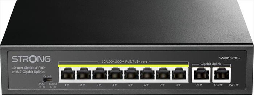 Immagine del prodotto STRONG - Switch Gigabit PoE+ a 10 porte 8P+2UPLINK ETHER-Nero