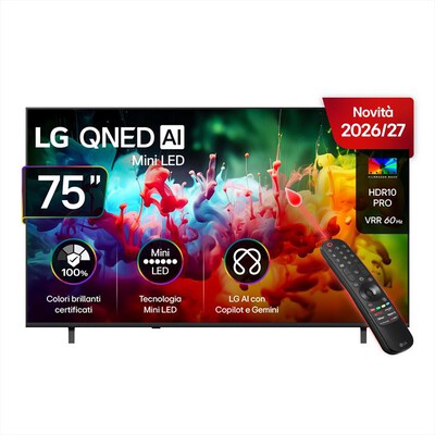 LG - Smart TV 75" QNED AI MINILED QNED70B 75QNED70B6A-Charcoal Black