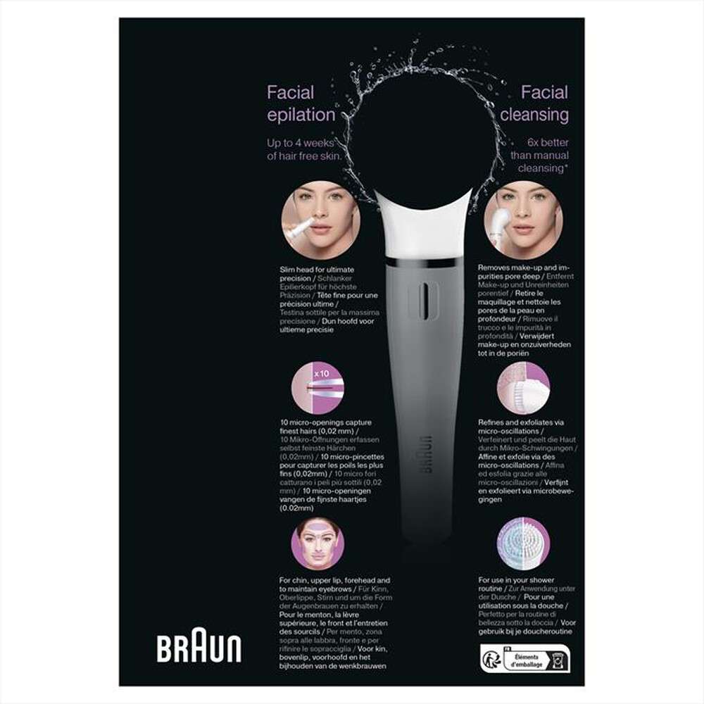 Immagine del prodotto BRAUN - Face 830  miniepilatore + spazzola viso-Bianco