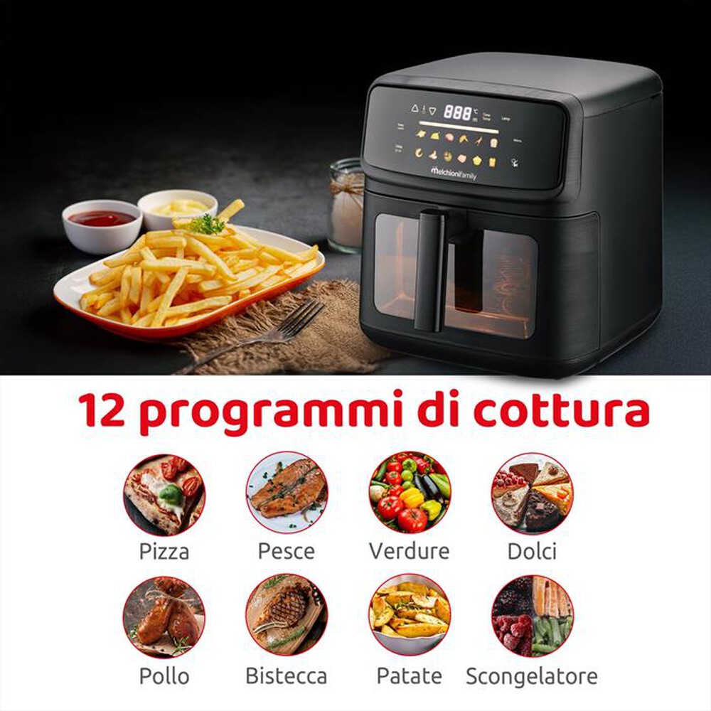 Immagine del prodotto MELCHIONI FAMILY - Friggitrice ad Aria 10L MARTINA-Nero / Plastica