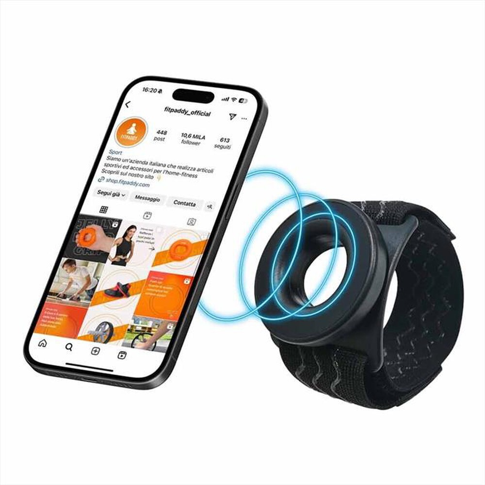 FITPADDY - SUPPORTO SMARTPHONE MAGNETICO DA BRACCIO-nero
