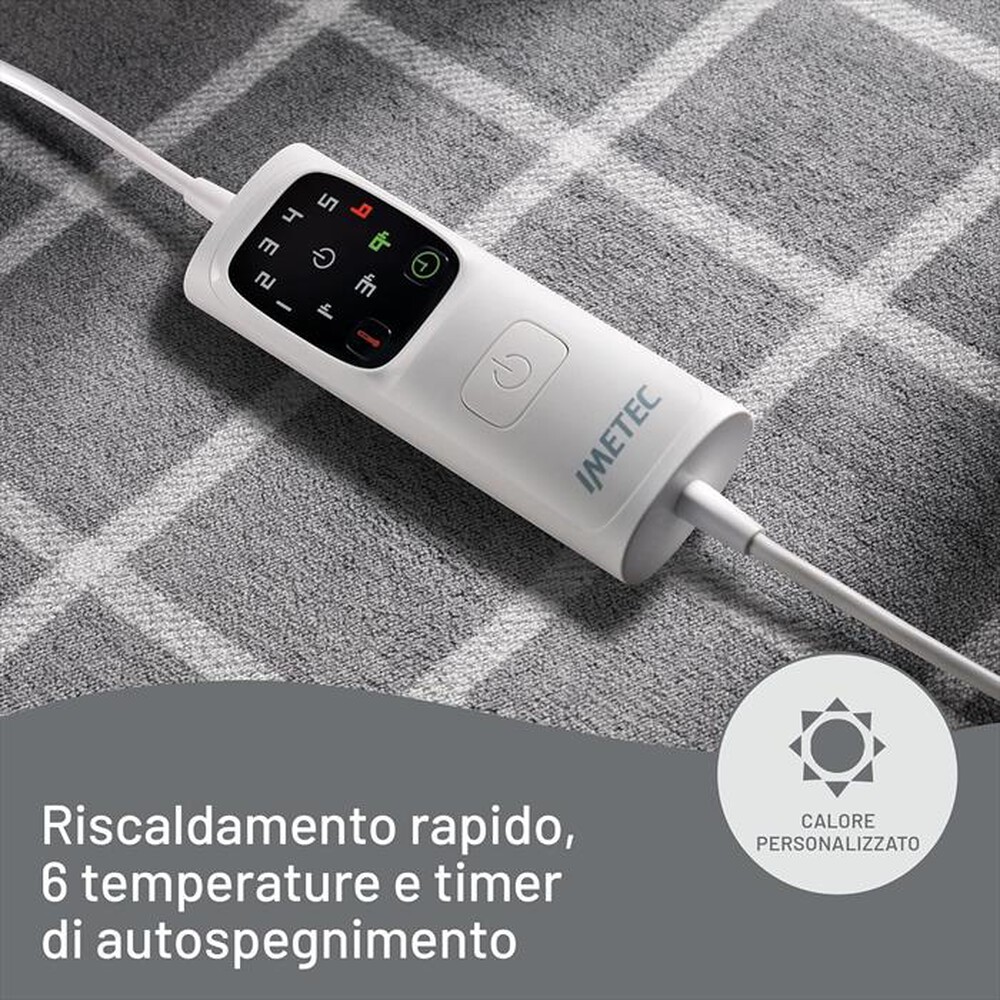 Immagine del prodotto IMETEC - CALDOPLAID ADAPTO SQUARE 150X95 CM-Grigio, Bianco