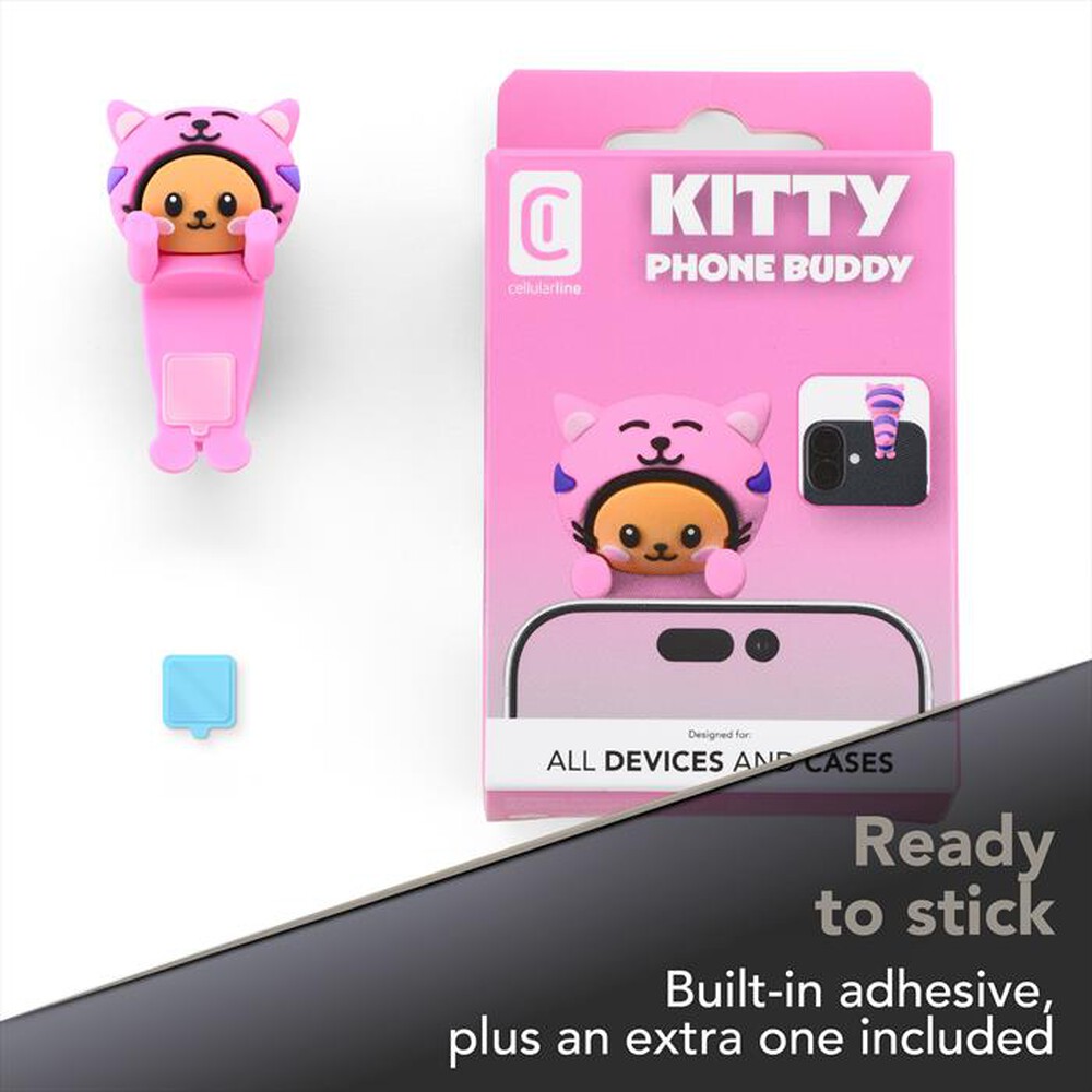 Immagine del prodotto CELLULARLINE - Mini figura adesiva in PVC a forma di tigre-Beige, Rosa