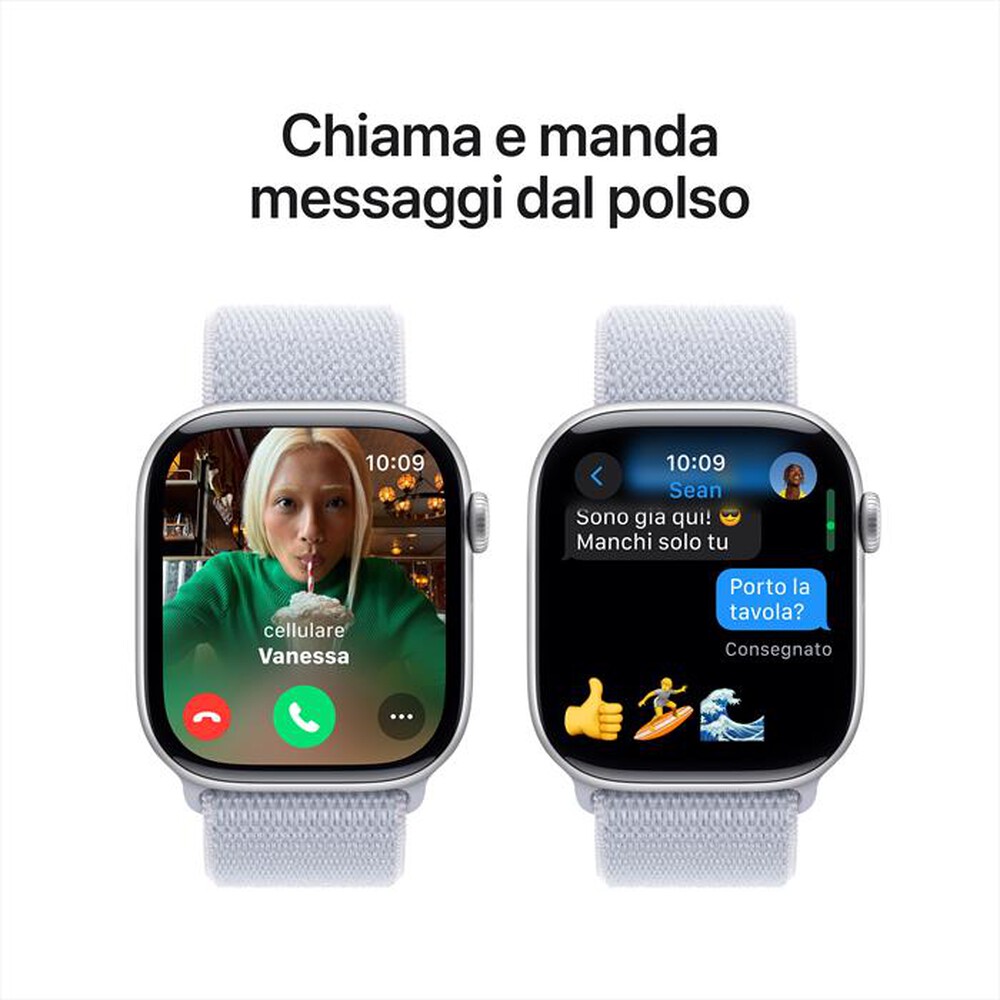 Immagine del prodotto APPLE - Watch Series 10 GPS 46mm Alluminio-Argento - Sport Loop Blu Cloud