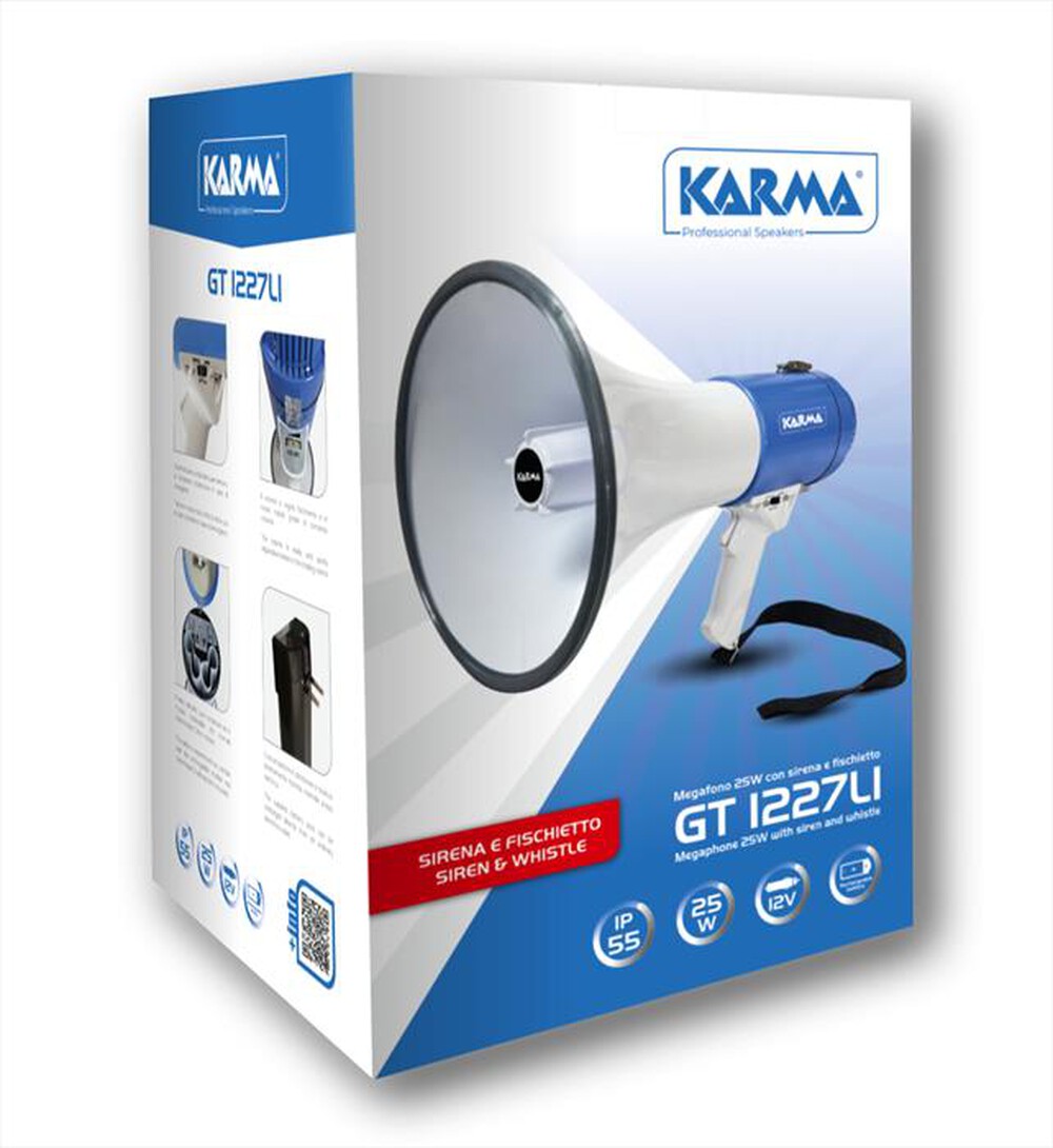 Immagine del prodotto KARMA - Megafono ricaricabile GT 1227LI-Bianco e blu