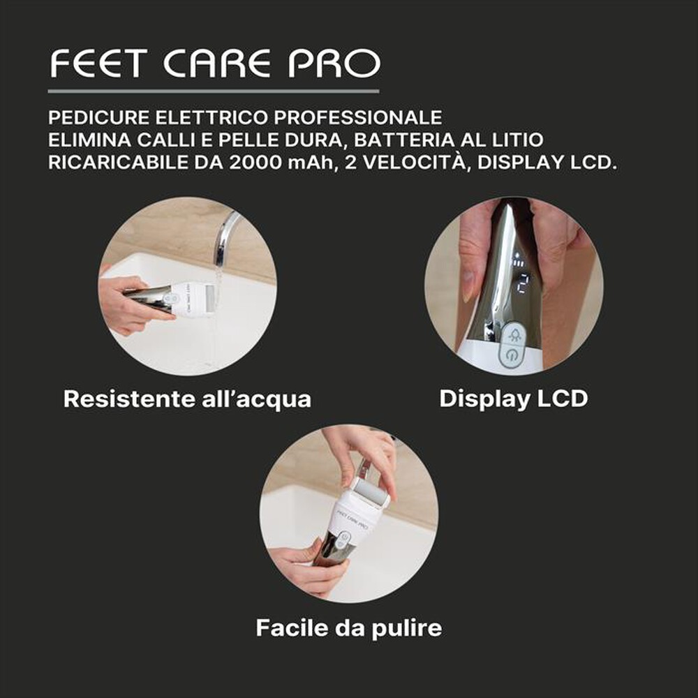 Immagine del prodotto MACOM - Pedicure elettrico ricaricabile FEET CARE PRO-bianco