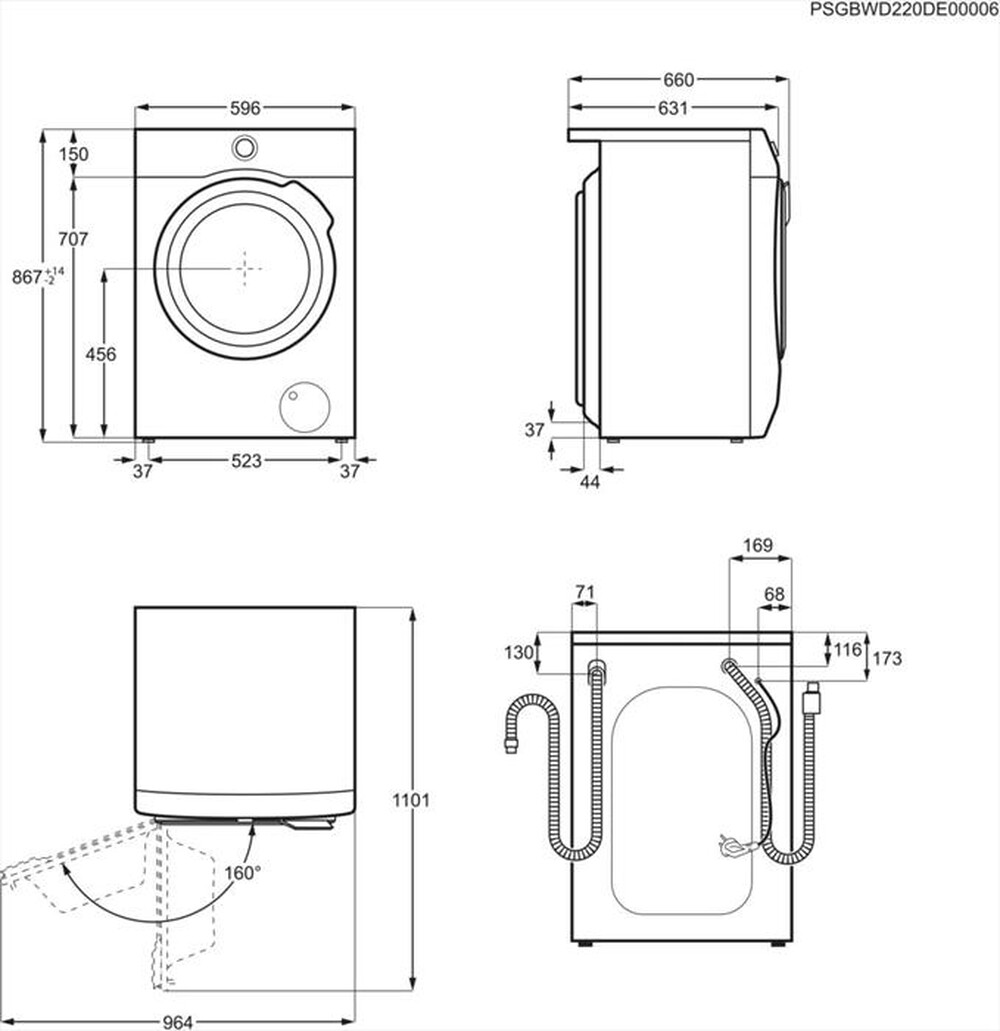 Immagine del prodotto AEG - Lavasciuga LWR9C166IAB 10/6 Kg Classe C-Bianco