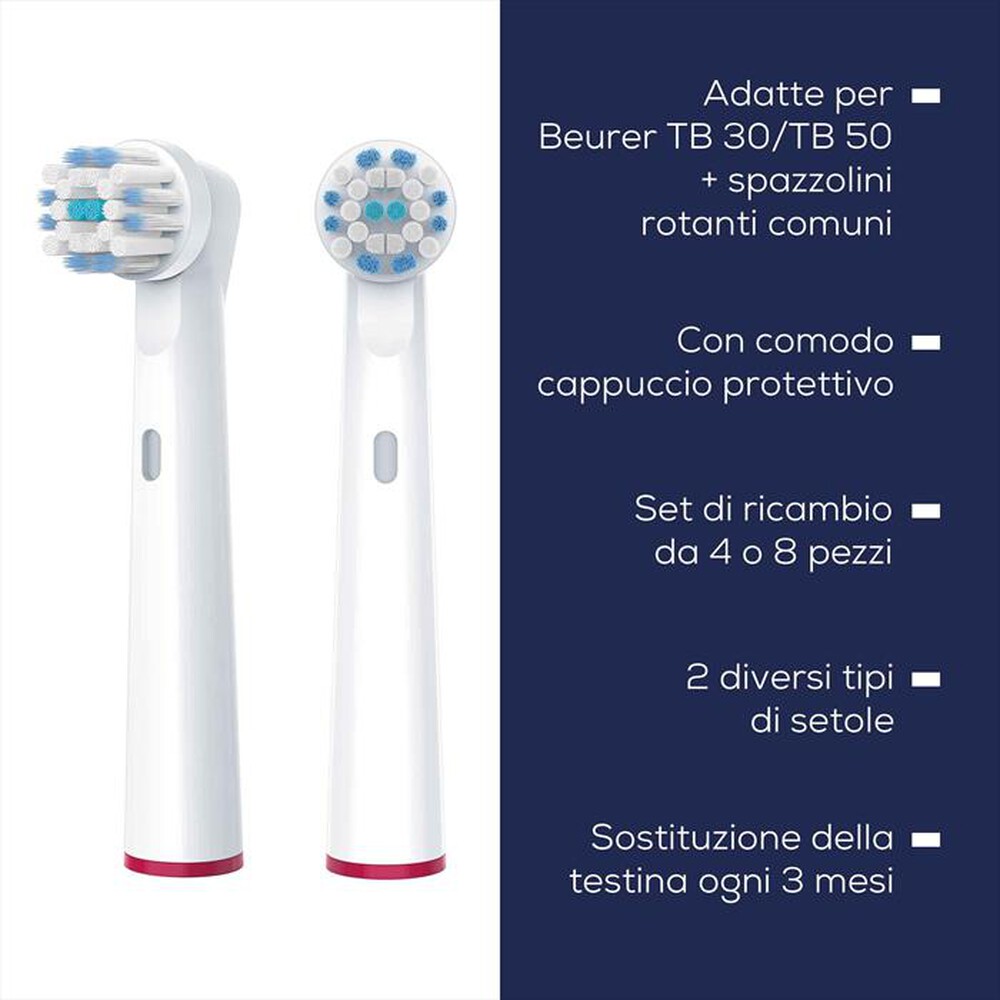 Immagine del prodotto BEURER - Testine spazzolini rotanti Beurer TB Sensitive 4pz-Bianco