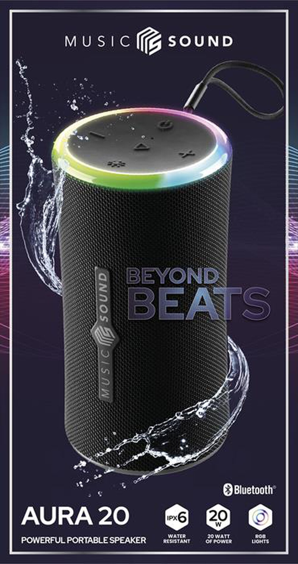 Immagine del prodotto MUSIC SOUND - Speaker Bluetooth portatile da 20W AURA 20-Nero