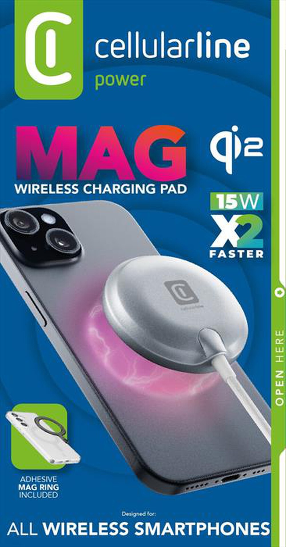 Immagine del prodotto CELLULARLINE - MAG QI2 WIRELESS CHARGING PAD-Bianco