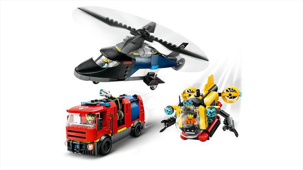 Immagine del prodotto LEGO - CITY Elicottero, autopompa e sottomarino 60462