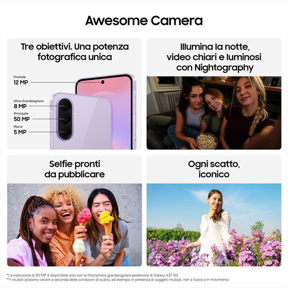 Immagine del prodotto SAMSUNG - Smartphone Galaxy A37 5G 128GB-Awesome White