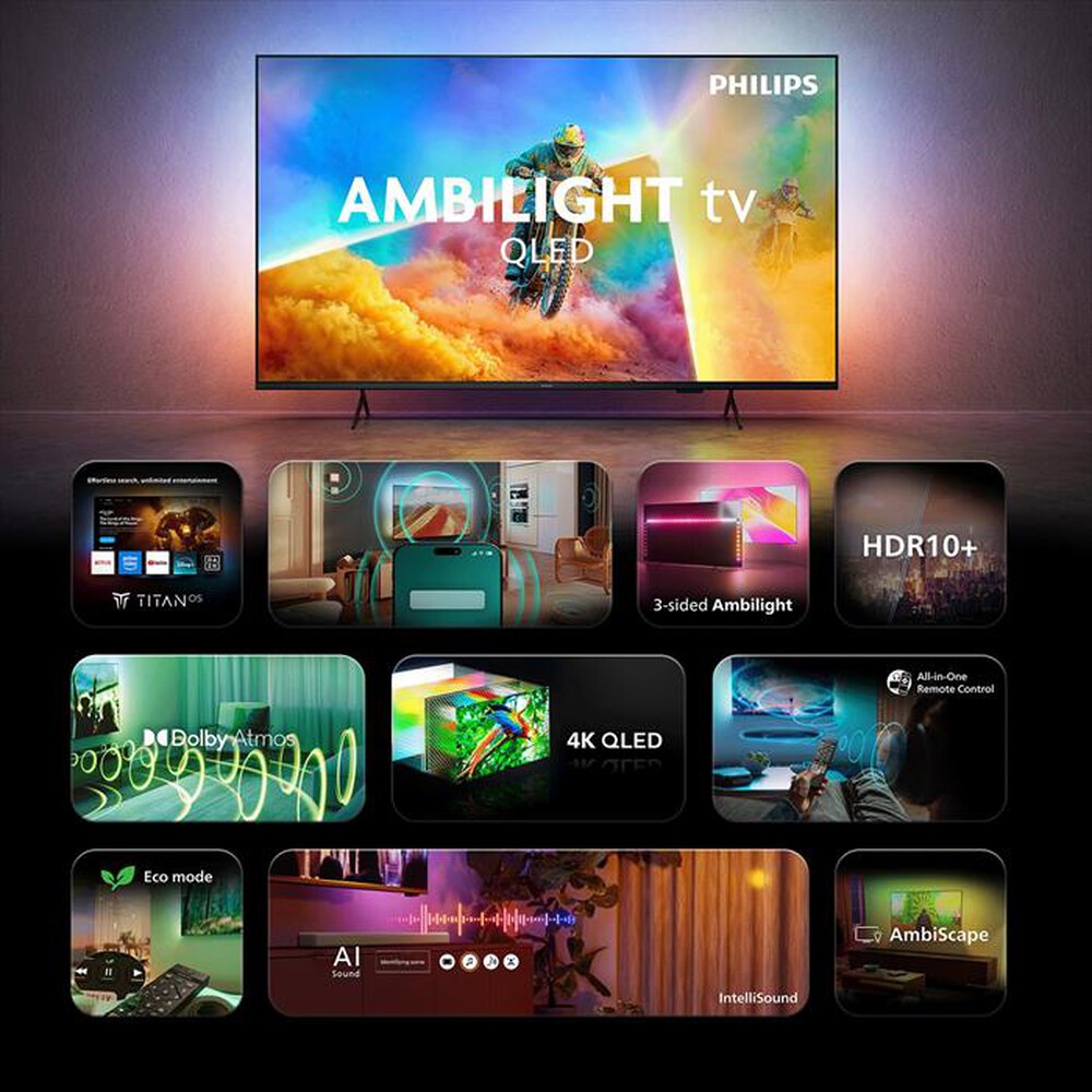 Immagine del prodotto PHILIPS - Smart TV QLED UHD 4K 65" 65PQS8501/12-Black