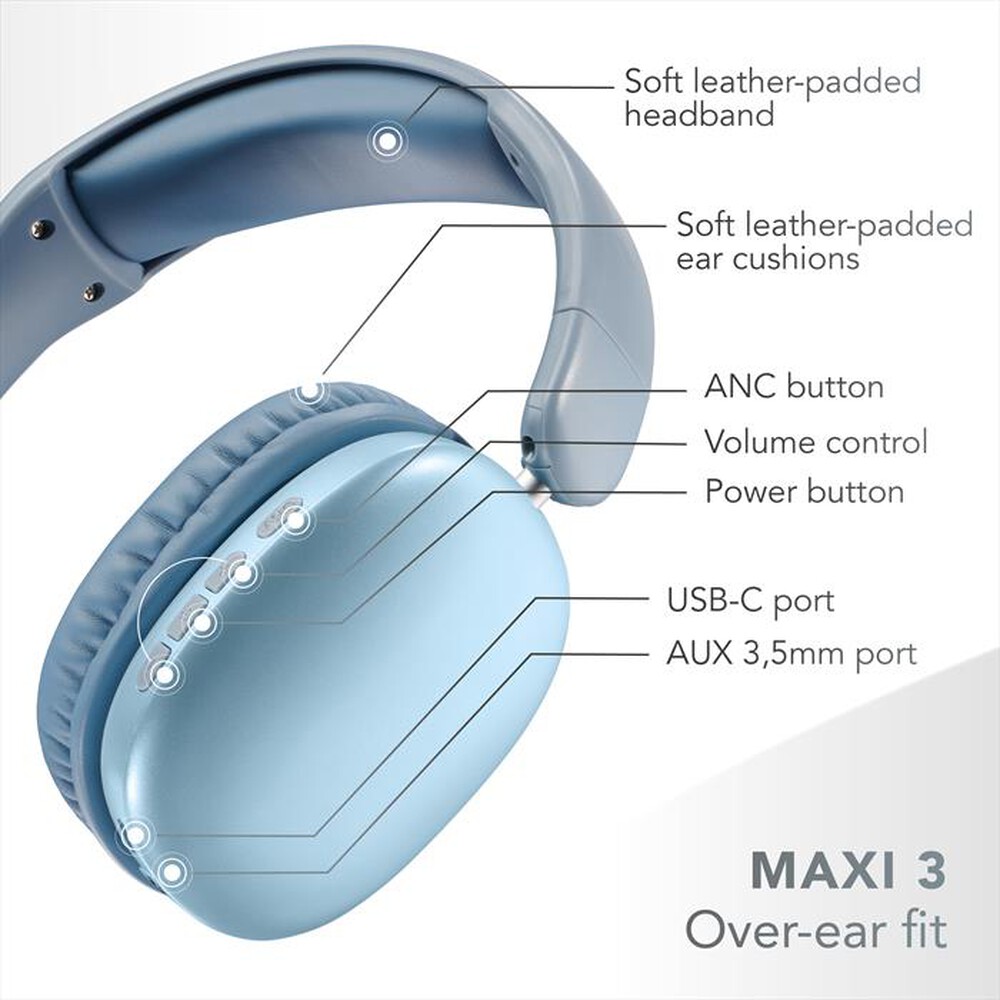 Immagine del prodotto MUSIC SOUND - Cuffie wireless over-ear MAXI3-Blue