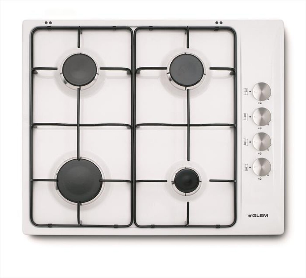 Immagine del prodotto GLEM GAS - Piano cottura a gas GTL64WH 4 fuochi 58,5cm-Bianco