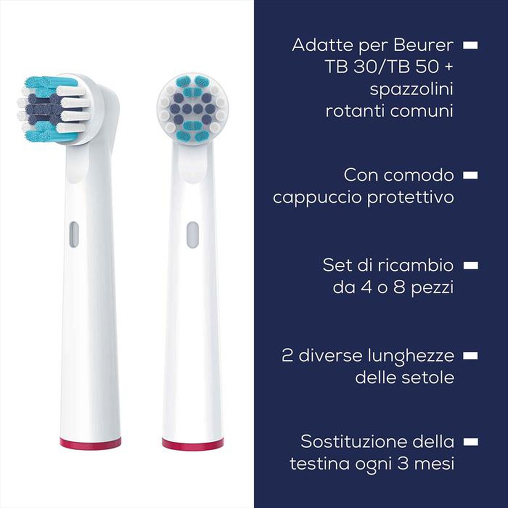 Immagine del prodotto BEURER - Testine spazzolini rotanti Beurer TB Clean 4pz-Bianco