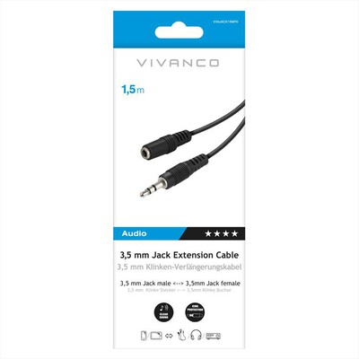 SBS - Audio extension 3,5mm plug <-> 3,5mm socket-Nero