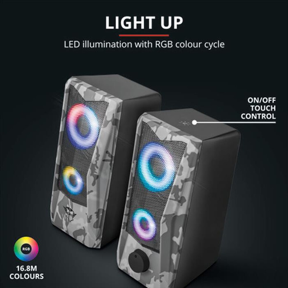Immagine del prodotto TRUST - GXT 606 JAVV RGB 2.0 SPEAKER SET-Camouflage