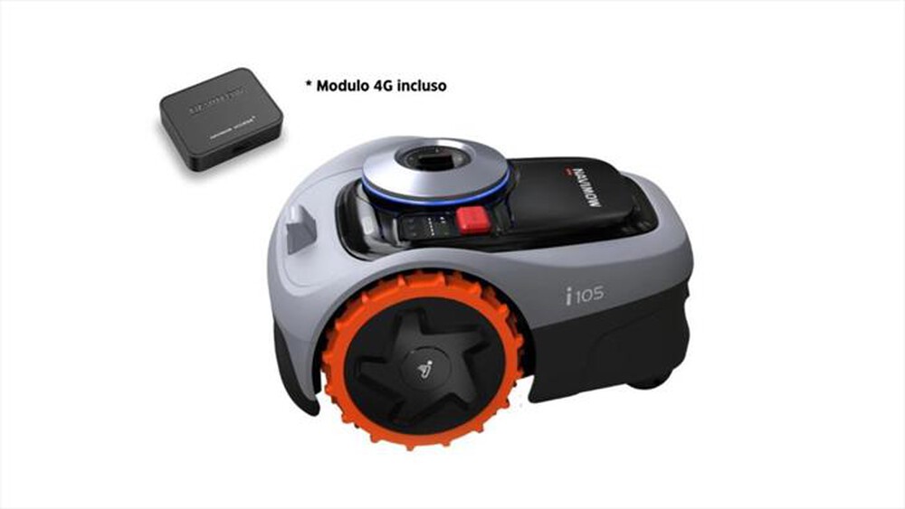 Immagine del prodotto NAVIMOW by SEGWAY - Robot tagliaerba i105E + MODULO 4G-Grigio / arancione
