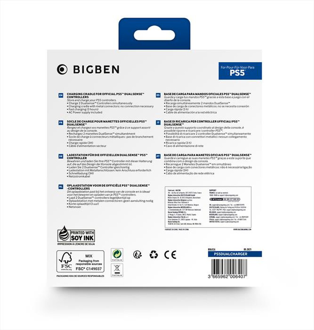 Immagine del prodotto NACON - BASE RICARICA ACADAPTOR 2 CONTROLLER DUALSENSE PS5-Nero