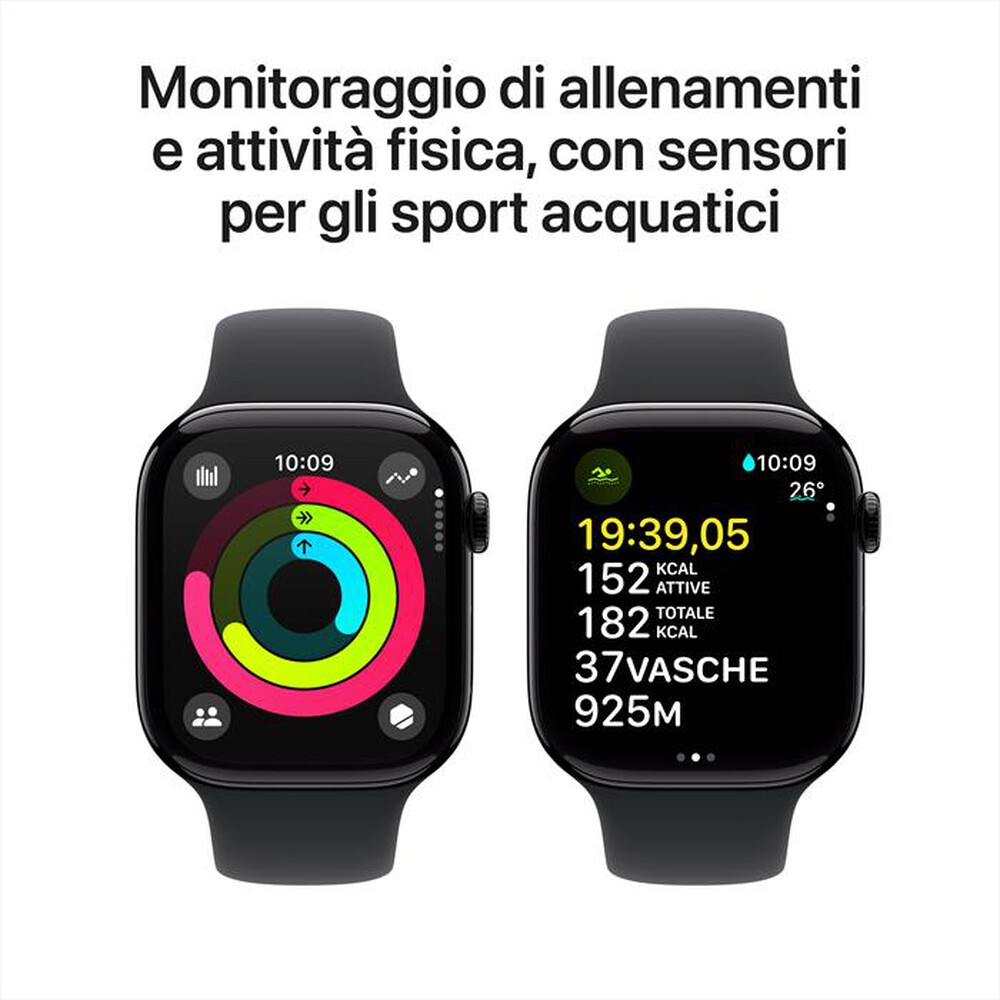 Immagine del prodotto APPLE - Watch Series 10 GPS 46mm Alluminio-Jet Black Sport Band Nero S/M