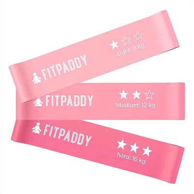 FITPADDY - Set di 3 fasce elastiche ELASTIC BAND PLUS-rosa