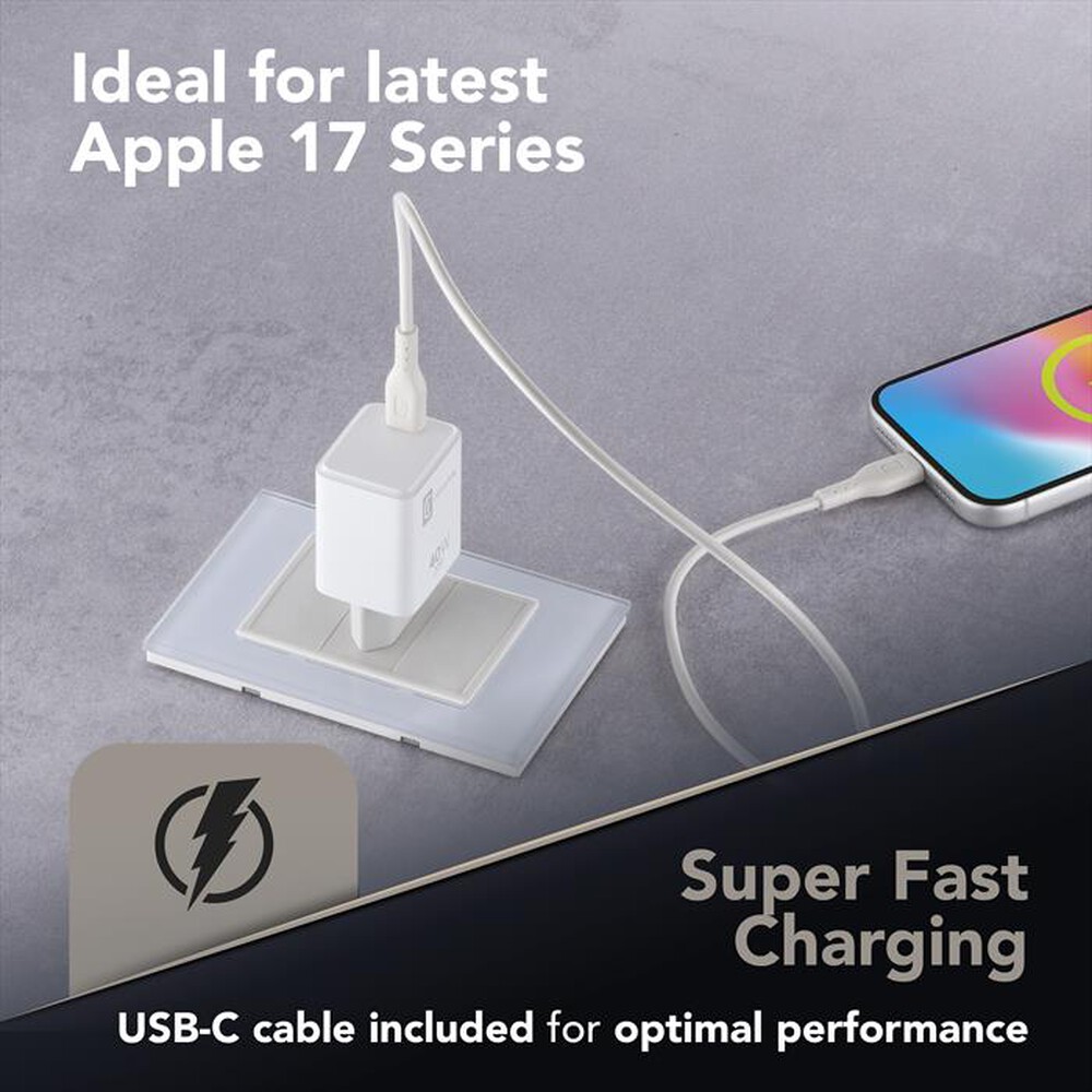 Immagine del prodotto CELLULARLINE - Kit caricabatterie da rete ACH USB-C 40W-Bianco