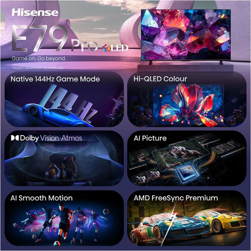 Immagine del prodotto HISENSE - Smart TV QLED 85" 4K 85E79S PRO-NERO
