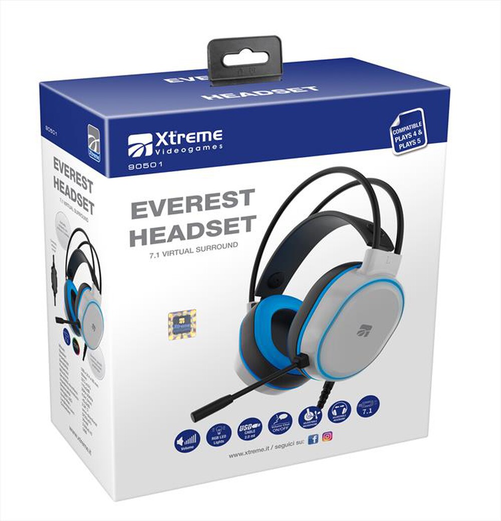 Immagine del prodotto XTREME - EVEREST HEADSET 7.1 PS5-BIANCO/BLU