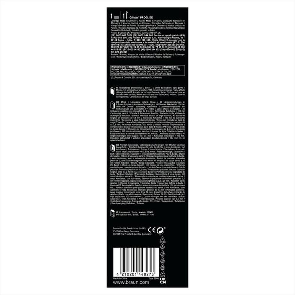 Immagine del prodotto BRAUN - Regolabarba BT7420-Black / Spc Grey