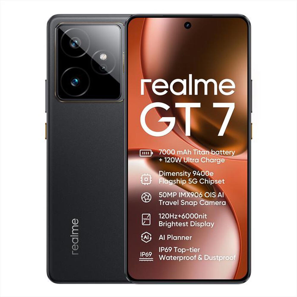 Immagine del prodotto REALME - Smartphone REALME BUNDLE GT7 5G (512GB 12GB)-ICE SENSE BLACK