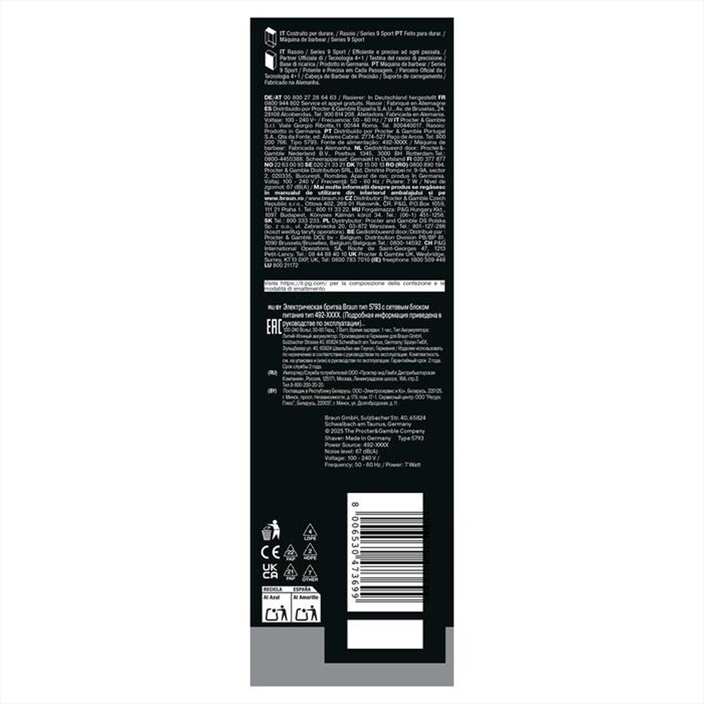 Immagine del prodotto BRAUN - BRAUN SHAVER 9110S NERO-NERO