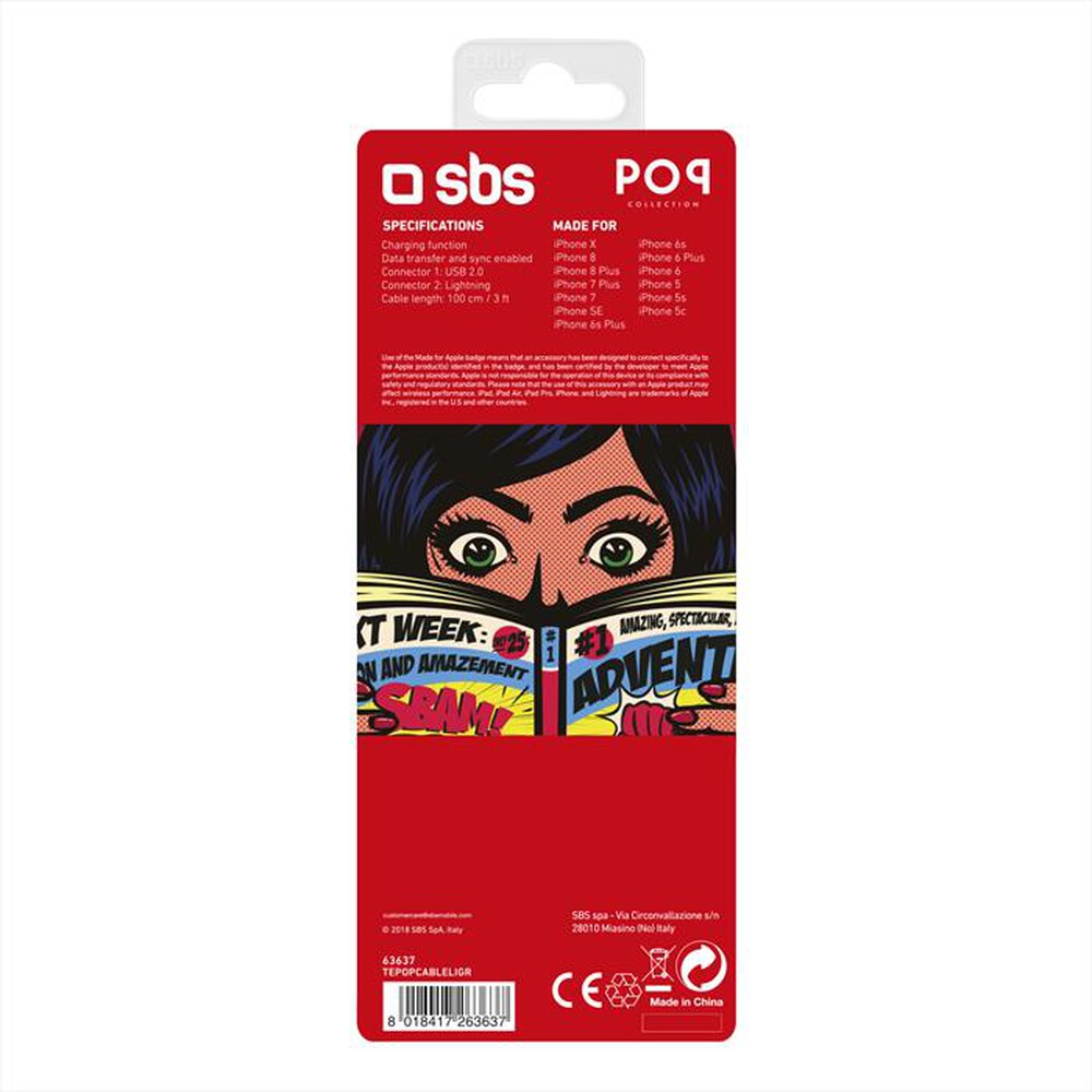 Immagine del prodotto SBS - TEPOPCABLELIGR-ROSSO