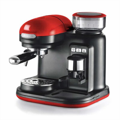 ARIETE - 1318 Moderna Macchina da caff&egrave; con macinacaff&egrave;-Rosso/Nero