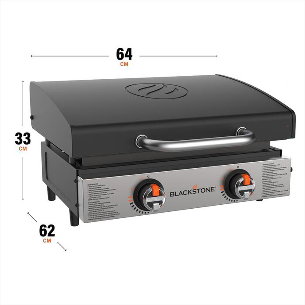 Immagine del prodotto BLACKSTONE - Plancha 2 fuochi da tavolo con coperchio 2144-Nero
